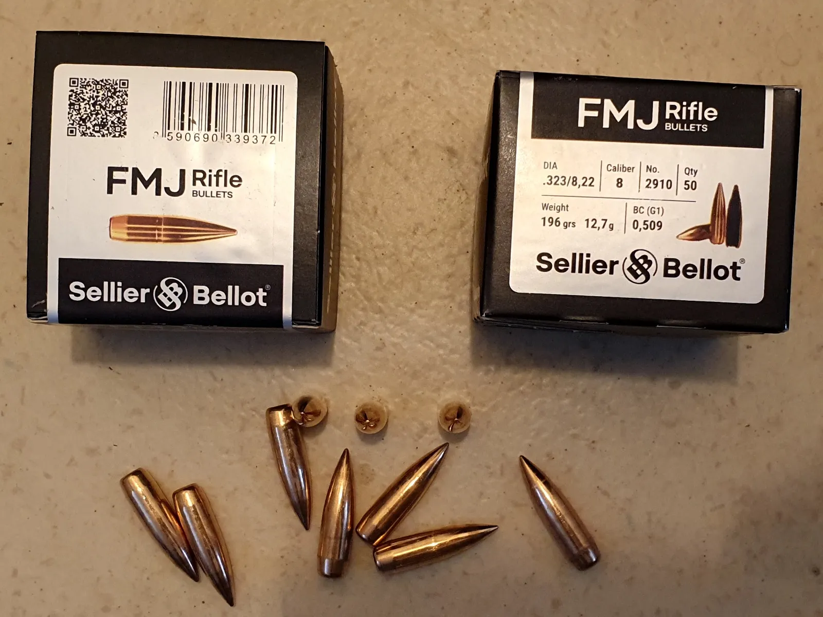 Sellier&Bellot Kulor för handladdning FMJ.323" / 8mm